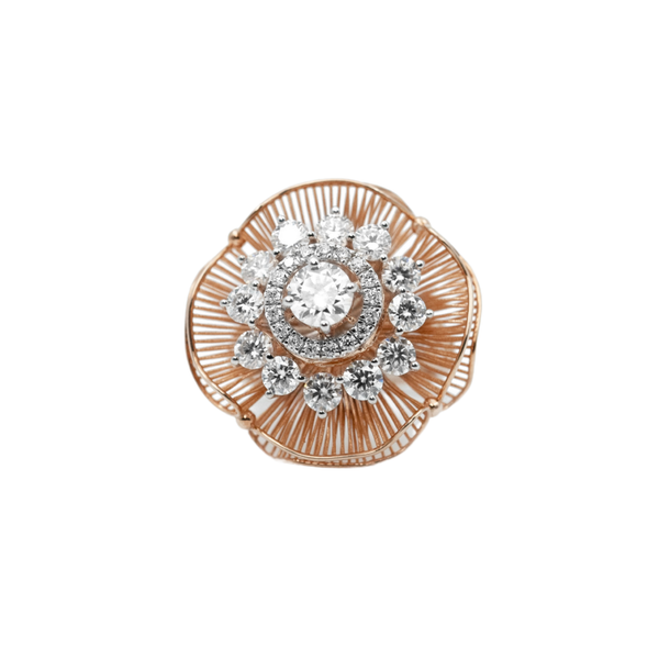 925 SILVER DIAMOND FLOWER RING