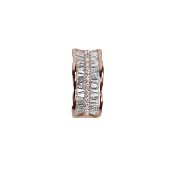 925 SILVER BAGUETTE WAVE RING