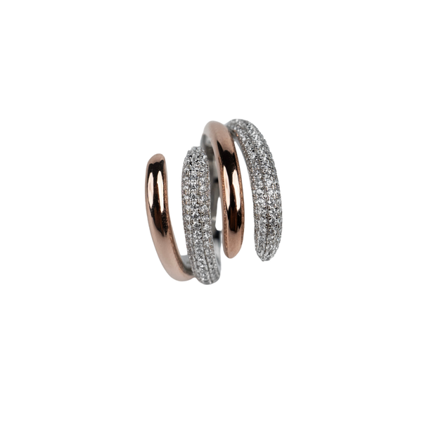 925 SILVER GOLDEN CLAW RING