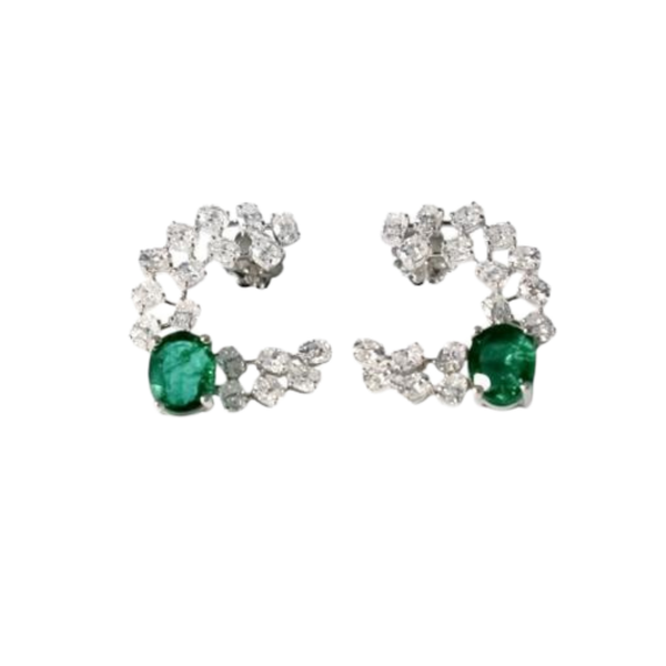 925 SILVER EMERALD CRECENT TOPS