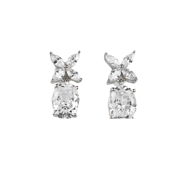 925 SILVER STAR OVAL DROP EARRING